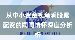 从中小资金视角看股票配资的阛阓情怀深度分析